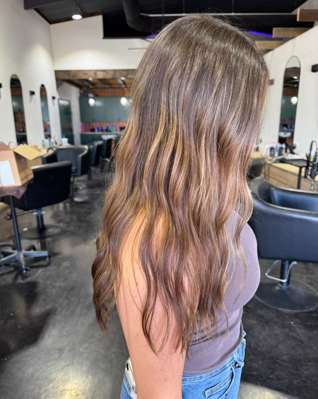 Lived-in bronde color with subtle face-framing brightness